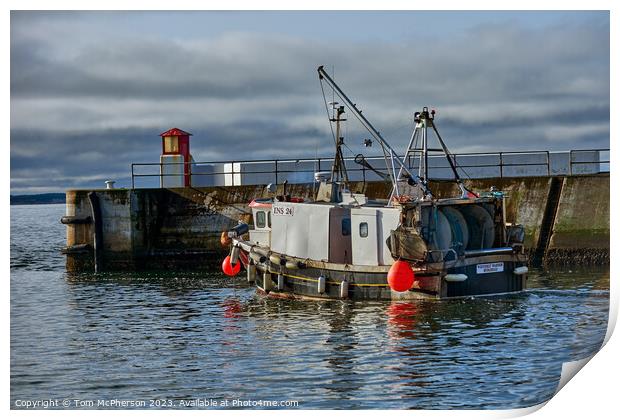 Departure at Dusk: Burghead Harbour Print by Tom McPherson