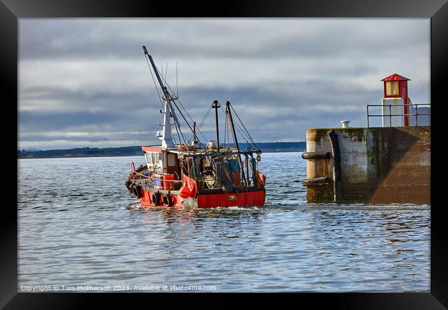 Departure from Burghead Harbour Framed Print by Tom McPherson