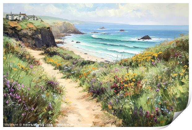 path to the beach Print by Robert Deering