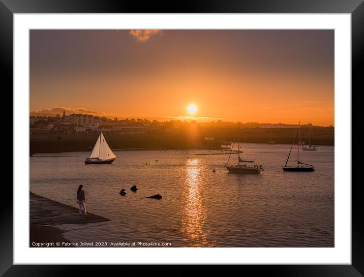 Sunset Serenity on a Secluded Sea Framed Mounted Print by Fabrice Jolivet
