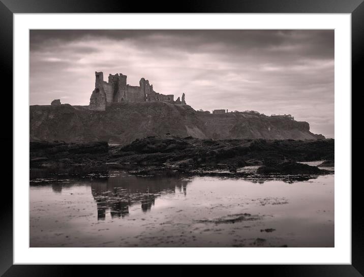 Tantallon Castle black and white  Framed Mounted Print by Anthony McGeever