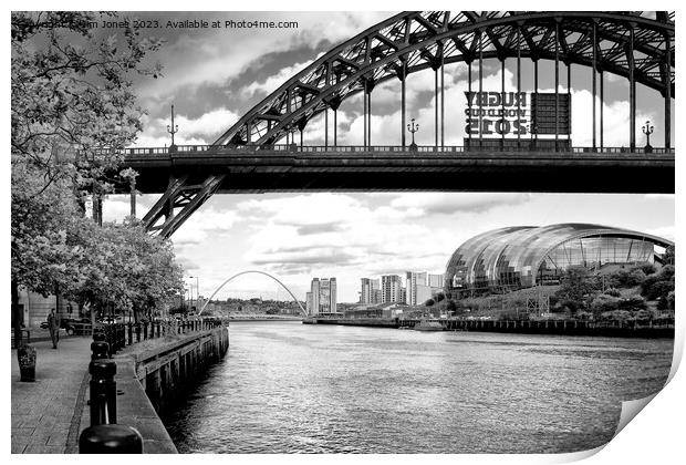 Newcastle Quayside in Black and White. Print by Jim Jones