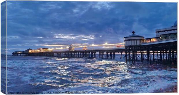 North Pier Twilight Canvas Print by Michele Davis
