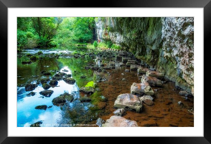 Chee Dale Stepping Stones Peak District Framed Mounted Print by Craig Yates