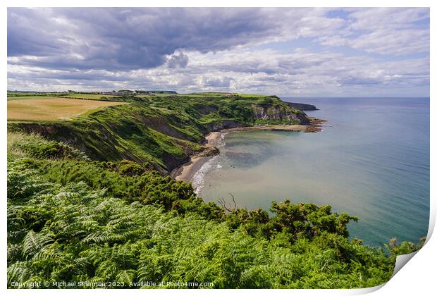 Coastal Panorama: Port Mulgrave Outlook Print by Michael Shannon