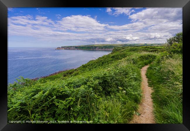 Coastal Charm: Cleveland Way - view towards Kettle Framed Print by Michael Shannon