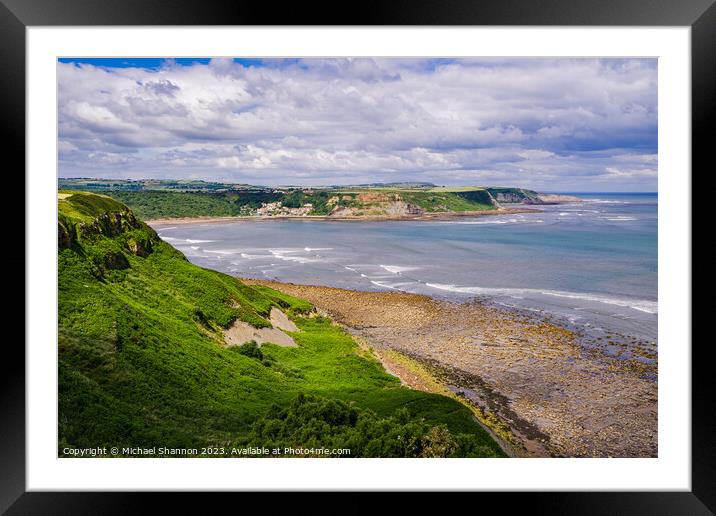 Captivating Runswick Bay Panorama Framed Mounted Print by Michael Shannon