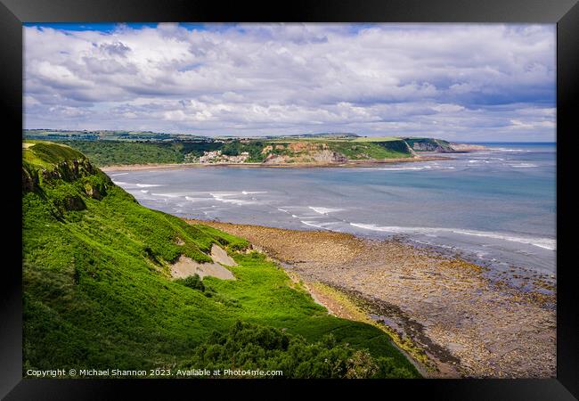 Captivating Runswick Bay Panorama Framed Print by Michael Shannon