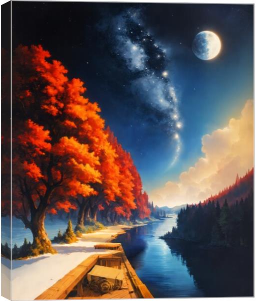 Mystical Moonlit Canvas Print by Victor Nogueira
