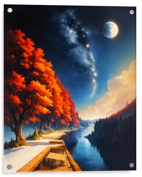 Mystical Moonlit Acrylic by Victor Nogueira