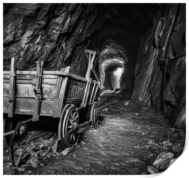 An old abandoned mine cart Print by Paddy 