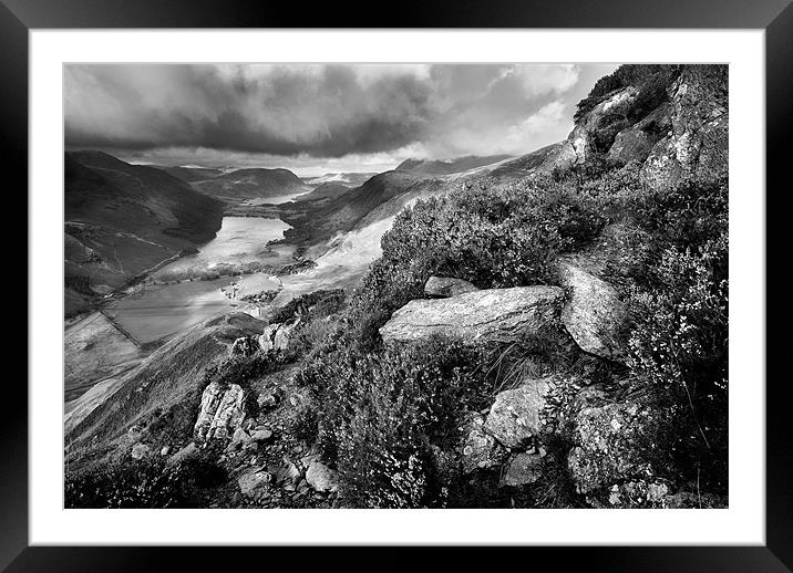 Buttermere Views Mono Framed Mounted Print by Jason Connolly