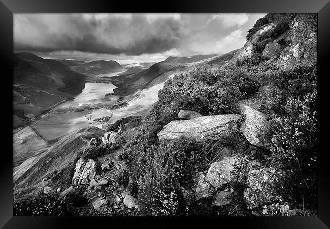 Buttermere Views Mono Framed Print by Jason Connolly