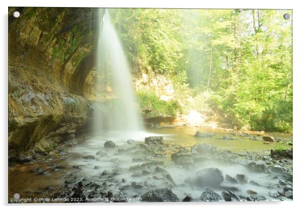 Cascade Falls 21A Acrylic by Philip Lehman