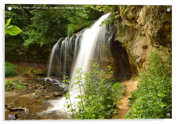 Cascade Falls 51A Acrylic by Philip Lehman