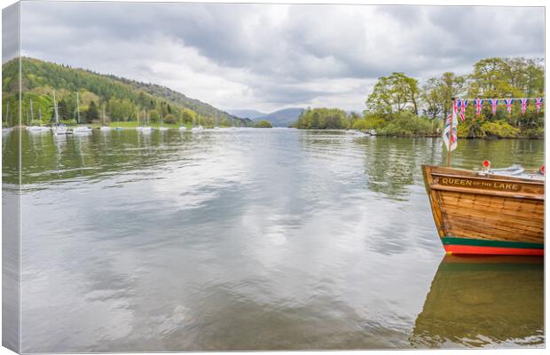 Queen of the lake moored at Far Sawrey Canvas Print by Jason Wells