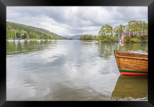 Queen of the lake moored at Far Sawrey Framed Print by Jason Wells