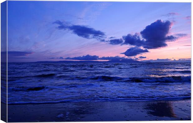 Prestwick seascape at sunset Canvas Print by Allan Durward Photography