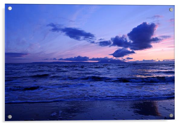 Prestwick seascape at sunset Acrylic by Allan Durward Photography