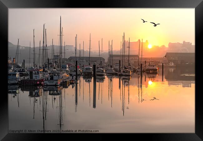Scarborough Sunset Framed Print by Alison Chambers