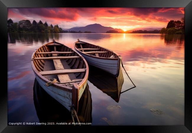 Coniston Water's Sunrise Serenade Framed Print by Robert Deering