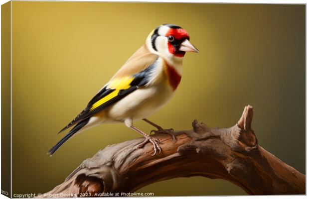 Tranquil Goldfinch Retreat Canvas Print by Robert Deering