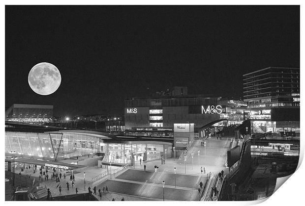 2012 Olympic park moon rise Print by David French