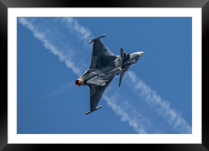 SAAB JAS 39 Gripen E Framed Mounted Print by J Biggadike