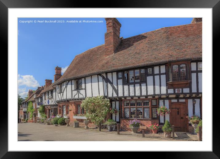 Timbered Cottages in Chilham Village, Kent Framed Mounted Print by Pearl Bucknall