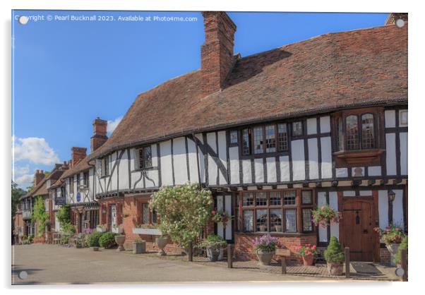 Timbered Cottages in Chilham Village, Kent Acrylic by Pearl Bucknall