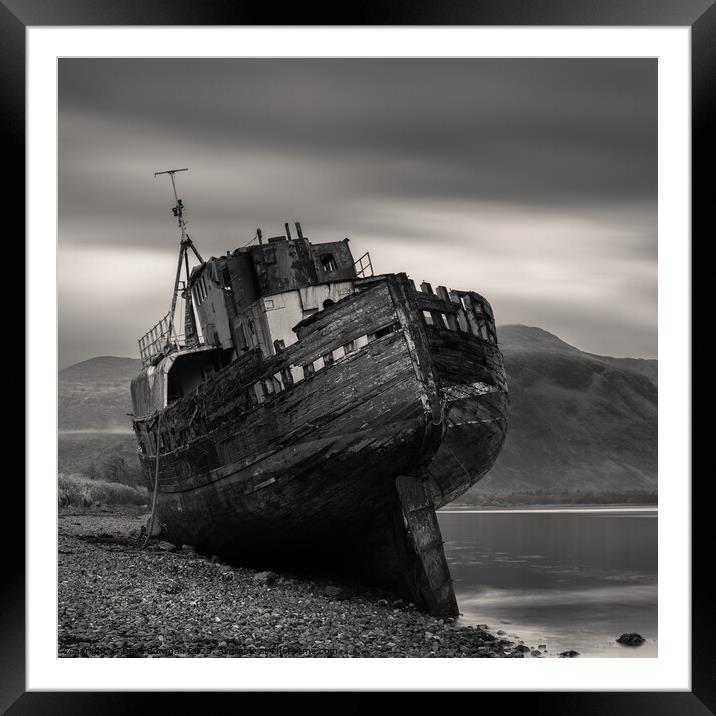 Old Boat of Caol Framed Mounted Print by Dave Bowman