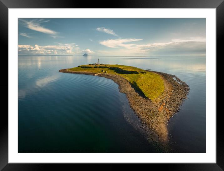 Pladda Island and Lighthouse Framed Mounted Print by Dave Bowman