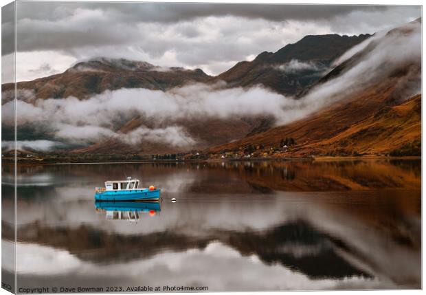 Loch Duich Fishing Boat Canvas Print by Dave Bowman