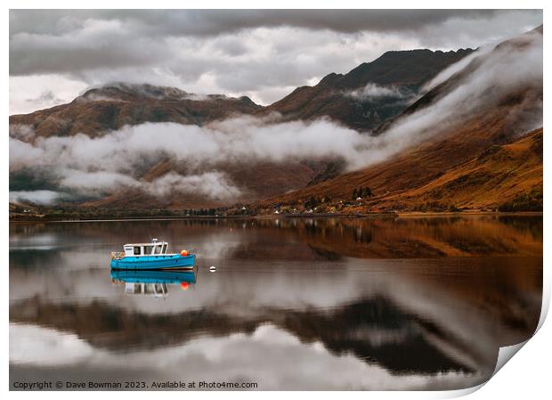 Loch Duich Fishing Boat Print by Dave Bowman