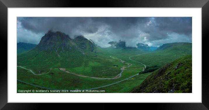 Glencoe, Highlands, Scotland Panoramic view Framed Mounted Print by Scotland's Scenery