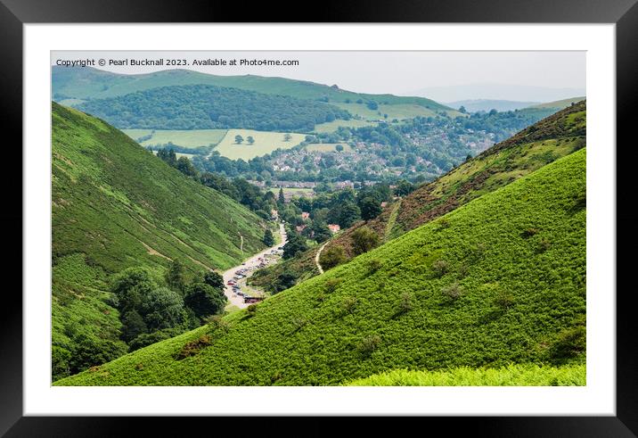 Long Mynd and Carding Mill Valley Shropshire Framed Mounted Print by Pearl Bucknall