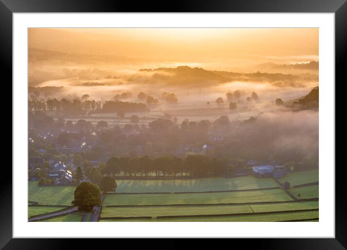 Summer sunrise, Castleton, Derbyshire, Peak Distri Framed Mounted Print by John Finney