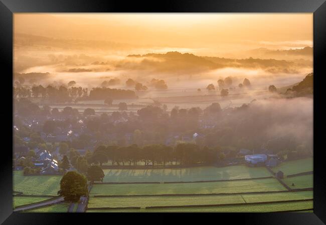 Summer sunrise, Castleton, Derbyshire, Peak Distri Framed Print by John Finney