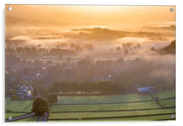 Summer sunrise, Castleton, Derbyshire, Peak Distri Acrylic by John Finney