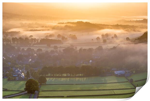 Summer sunrise, Castleton, Derbyshire, Peak Distri Print by John Finney