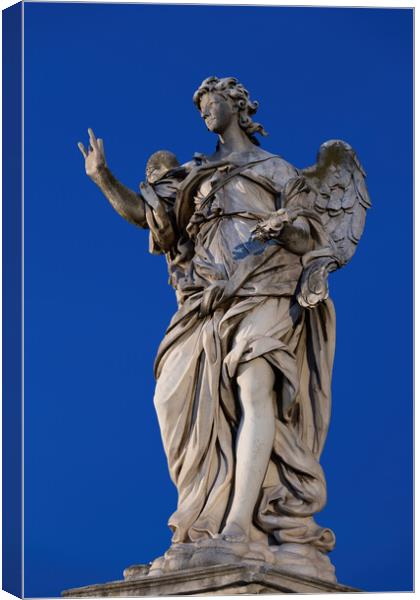 Angel With  Nails Statue Canvas Print by Artur Bogacki