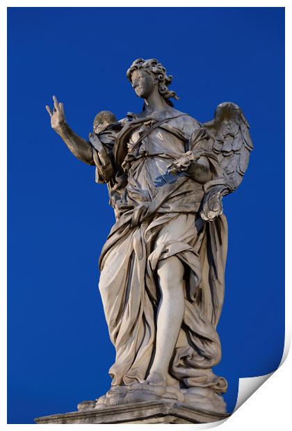 Angel With  Nails Statue Print by Artur Bogacki