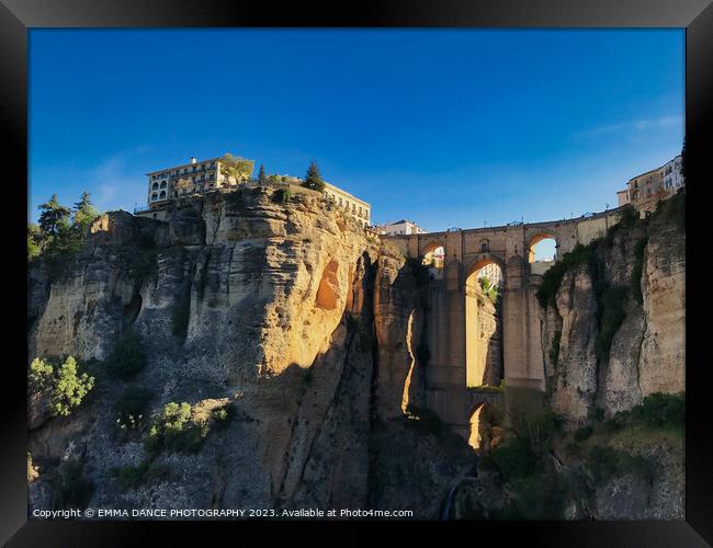 The Puente Nuevo in Ronda, Spain Framed Print by EMMA DANCE PHOTOGRAPHY