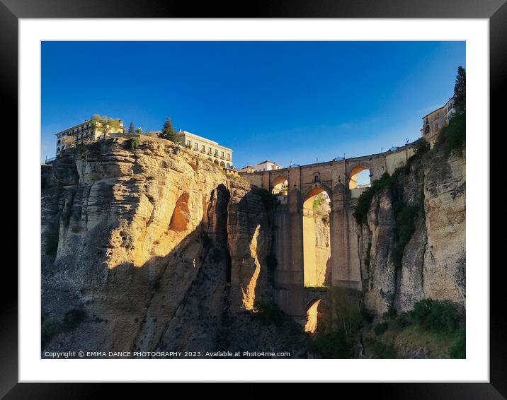 The Puente Nuevo in Ronda, Spain Framed Mounted Print by EMMA DANCE PHOTOGRAPHY
