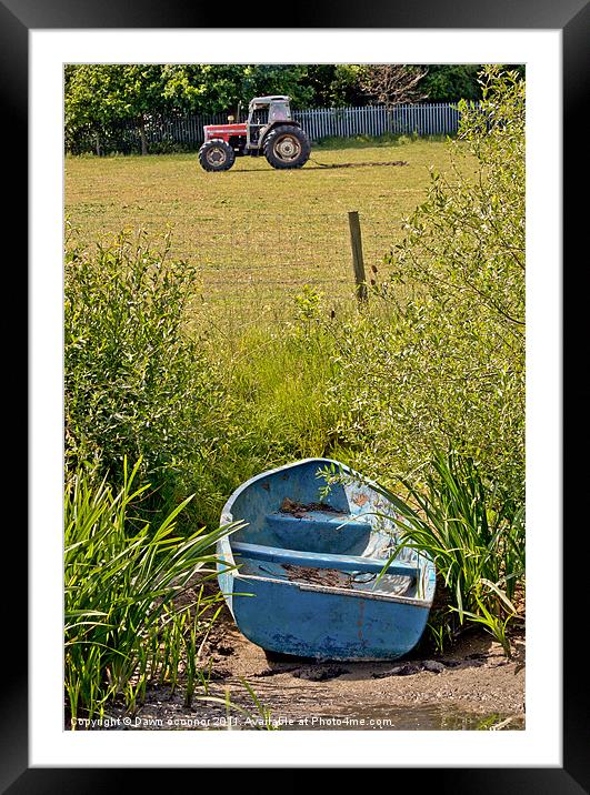 Little Blue Boat, Eltham Framed Mounted Print by Dawn O'Connor
