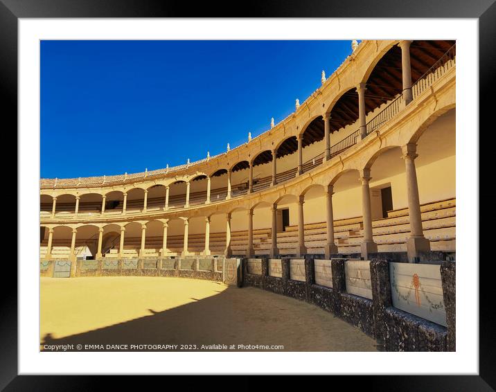 The Plaza de Toros, Ronda Framed Mounted Print by EMMA DANCE PHOTOGRAPHY