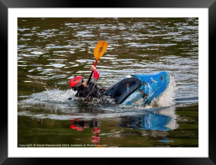 Kayak Playboat Framed Mounted Print by David Macdiarmid