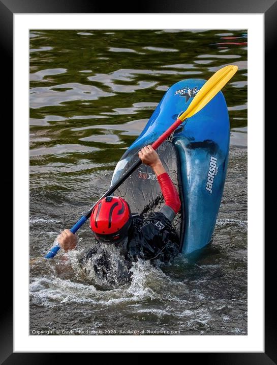 Kayak Playboat Framed Mounted Print by David Macdiarmid