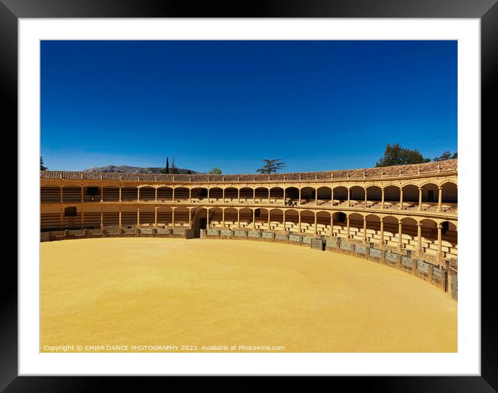 The Plaza de Toros, Ronda Framed Mounted Print by EMMA DANCE PHOTOGRAPHY