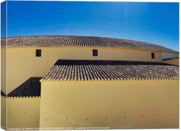 The Plaza de Toros, Ronda Canvas Print by EMMA DANCE PHOTOGRAPHY